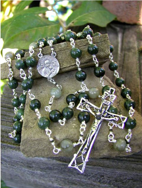 Green Jade Labradorite Rosary
