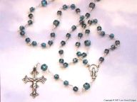 Blue Cathedral Glass Rosary