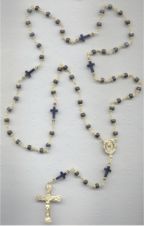 Dumortierite and Gold Rosary