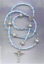 Turquoise Blue Lampwork Rosary